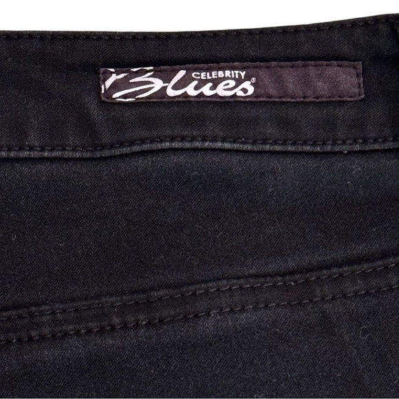 Celebrity Blues Sz 12 Black Stretch Rayon-Polyester-Spandex High Waist Slim Pant - Picture 5 of 6